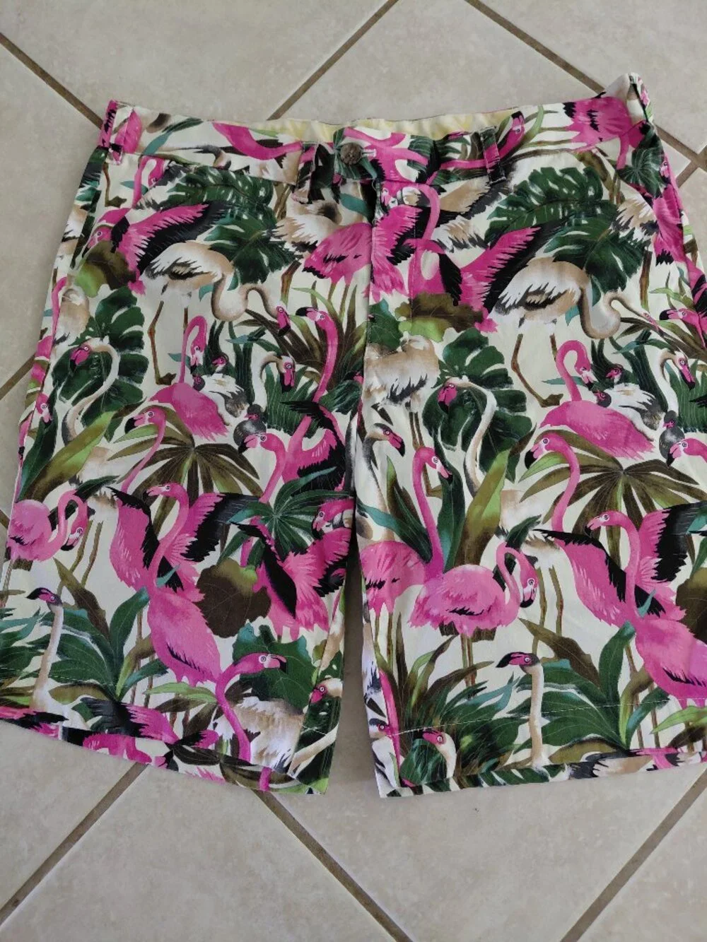 Loud Mouth Pink Flamingo Golf Shorts Mens Size 38